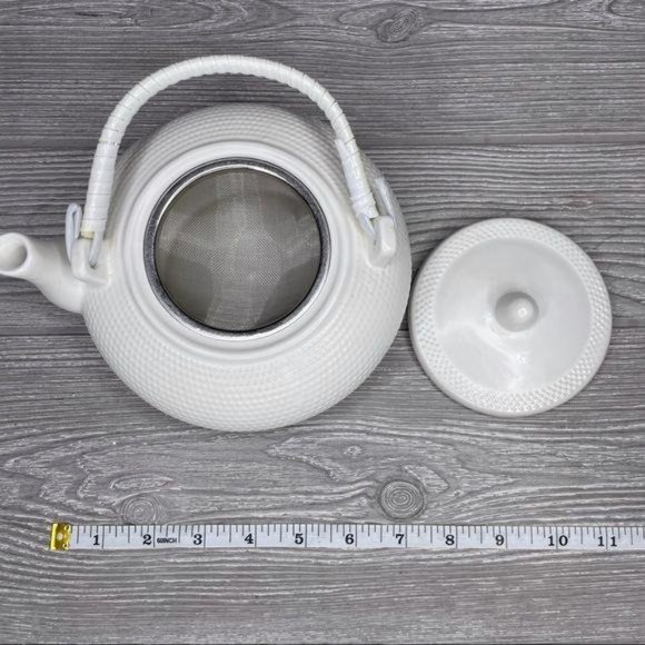 Sweet expressions tea kettle white w/ tea infuser teapot - Picture 3 of 6